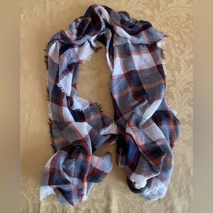 NEW Dress barn plaid blue red orange winter dress Women's Fashion Scarf